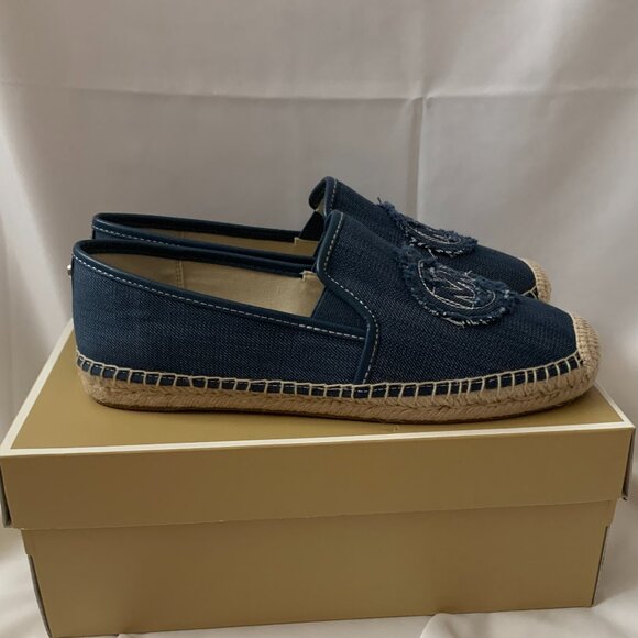 MICHAEL KORS Hastings Denim Espadrille Flats in Medium Blue Wash Sz 8.5M - Picture 4 of 8
